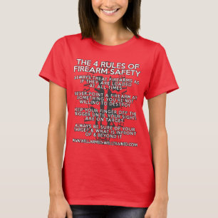 T-shirt Les quatre règles de la sécurité d'arme à feu -