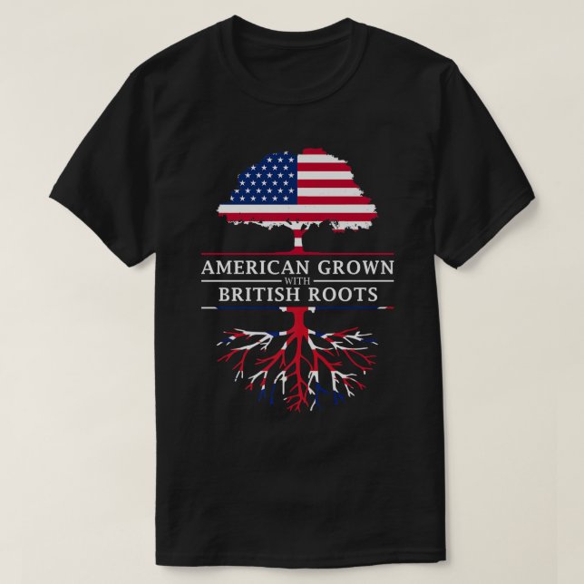 T-shirt Les racines britanniques grandissantes des América (Design devant)