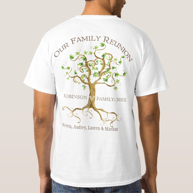 T-shirt Les racines d'arbre de remous personnalisent le (Dos)