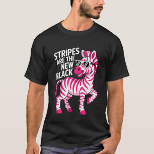 T-shirt Les rayures sont le nouveau noir avec Zèbre rose