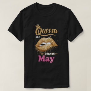 T-shirt Les Reines Noires En Lipstick Sont Nées En Mai Gi
