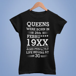 T-shirt Les reines personnalisées sont nées à la date Mois