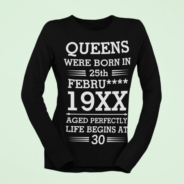 T-shirt Les reines personnalisées sont nées à la date Mois (Créateur téléchargé)