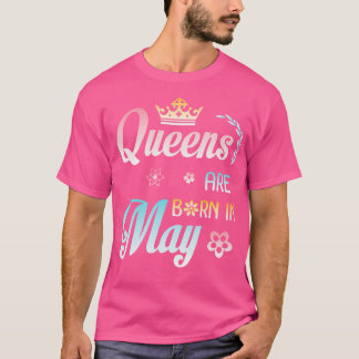 T-shirt Les Reines Sont Nées En Mai Joyeux Anniversaire Po