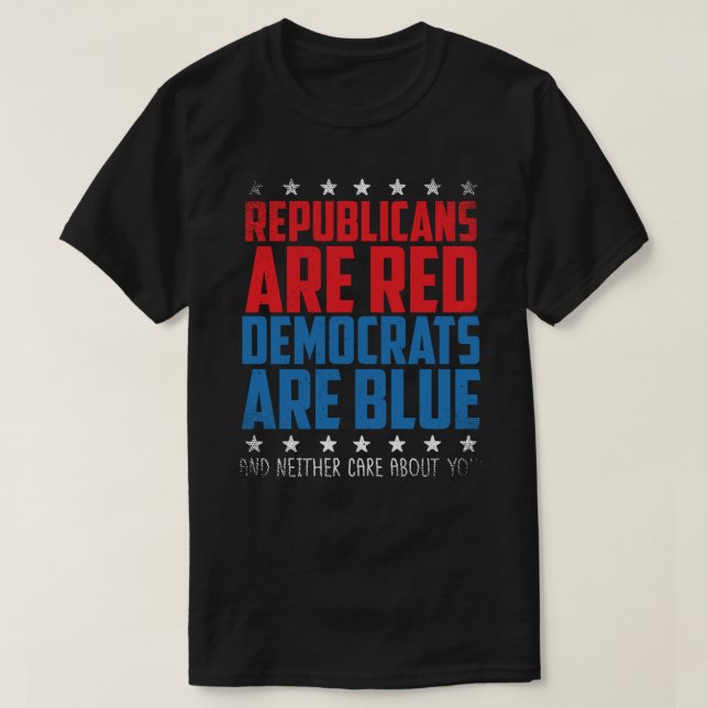 T-shirt Les Républicains Sont Rouges, Les Démocrates Sont  (Design devant)