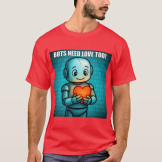 T-shirt Les robots ont aussi besoin d'amour - Hommes Rouge