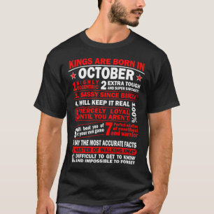 T-shirt Les Rois Loyaux Sassy naissent en octobre, le mois