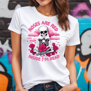 T-shirt Les Roses de Valentines sont rouges à l'intérieur 