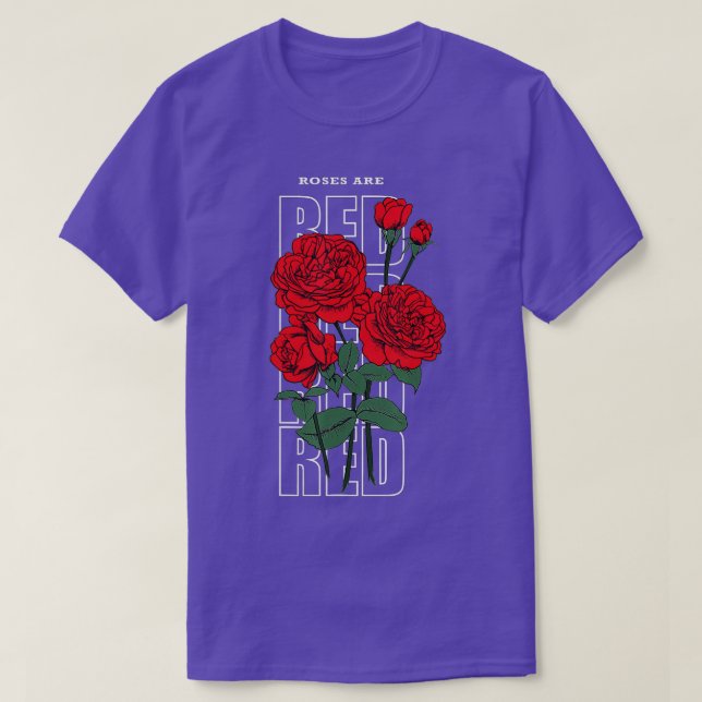 T-shirt Les Roses en forme sont rouges s (Design devant)