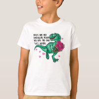 Les roses sont Red Funny Dinosaur Saint Valentin