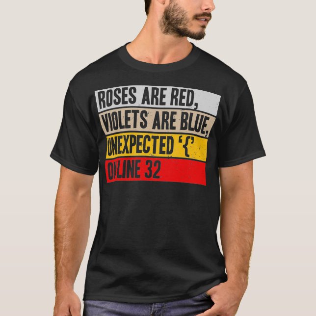 T-shirt Les roses sont rouges violets sont bleu inattendu  (Devant)