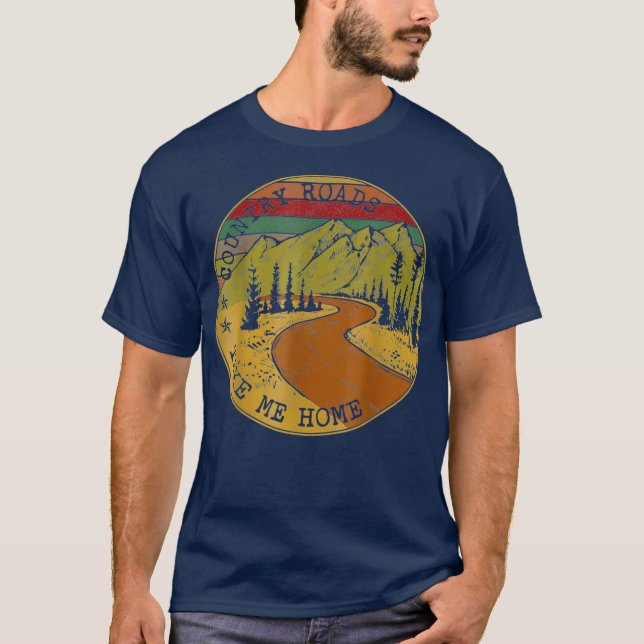 T-shirt Les routes de campagne m'amènent à la maison Agric (Devant)