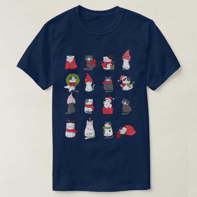 T-shirt Les Santa Cats de Meowy  (Design devant)
