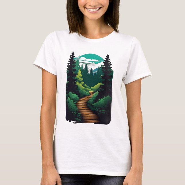 T-shirt Les sentiers forestiers - La nature serène (Devant)