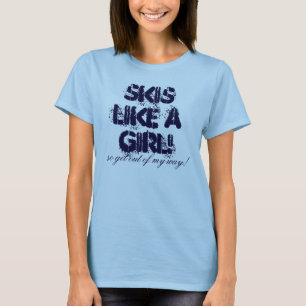 T-shirt Les skis aiment une fille ! Pièce en t