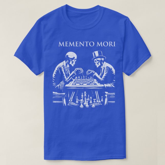 T-shirt Les squelettes de Memento Mori jouent aux échecs (Design devant)