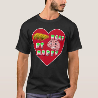 T-shirt Les tacos rendent mon cerveau heureux