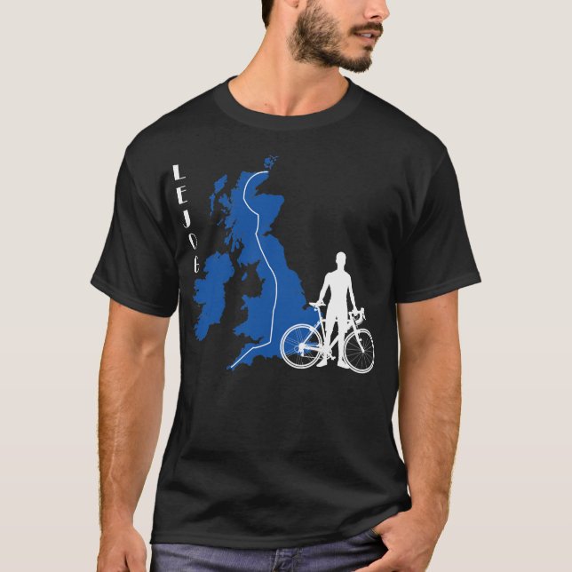 T-shirt Les terres LEJOG se terminent à John O'Groats (Blu (Devant)