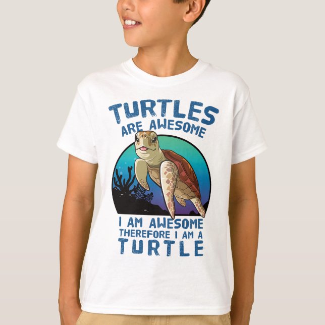 T-shirt Les Tortues Sont Superbes. Je suis génial (Devant)