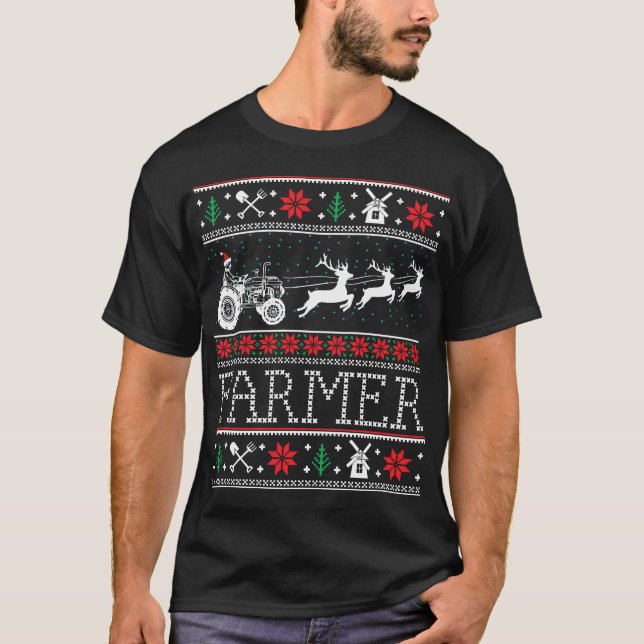 T-shirt Les Tracteurs agricoles font des cadeaux de Noël a (Devant)