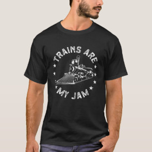T-shirt Les trains pour hommes sont mon chemin de fer Jam