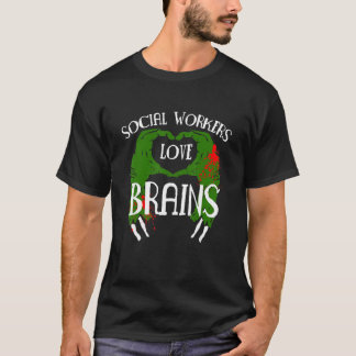 T-shirt Les travailleurs sociaux aiment les cerveaux Pédag