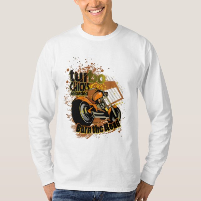 T-shirt Les Turbo Chicks Brûlent La Route (Devant)