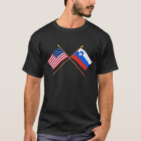 Les USA et drapeaux croisés par Slovénie