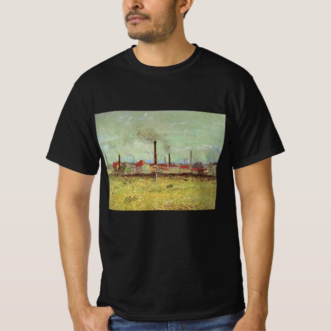 T-shirt Les usines à Asnieres par Vincent van Gogh (Devant)