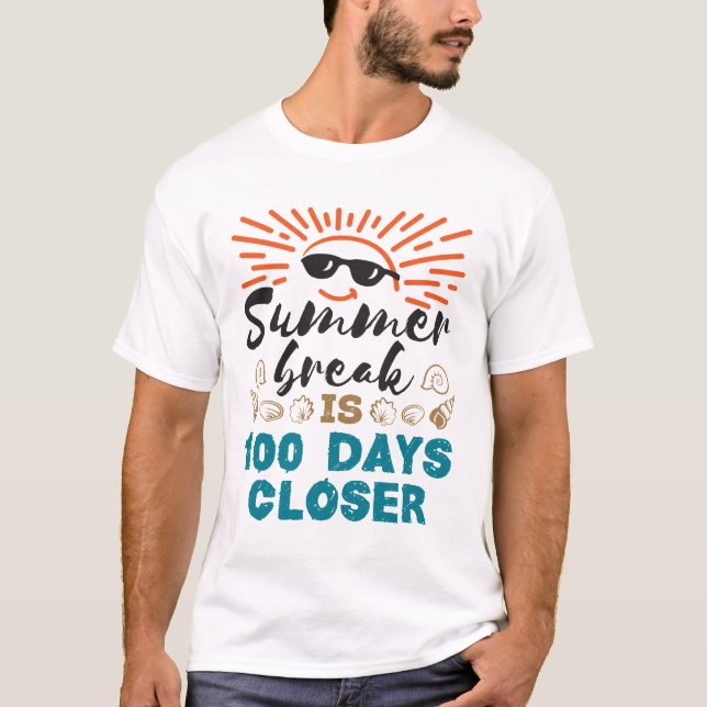 T-shirt Les vacances d'été sont de 100 jours plus près Éco (Devant)
