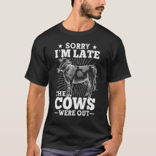 T-shirt Les vaches étaient dehors Vache mignonne Animal