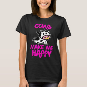 T-shirt Les vaches me rendent heureux Vache de paysan