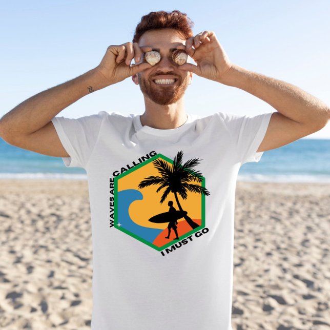 T-shirt Les vagues appellent je dois aller plage abstrait  (Créateur téléchargé)