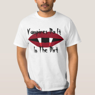 T-shirt Les vampires le font dans les lèvres rouges sang