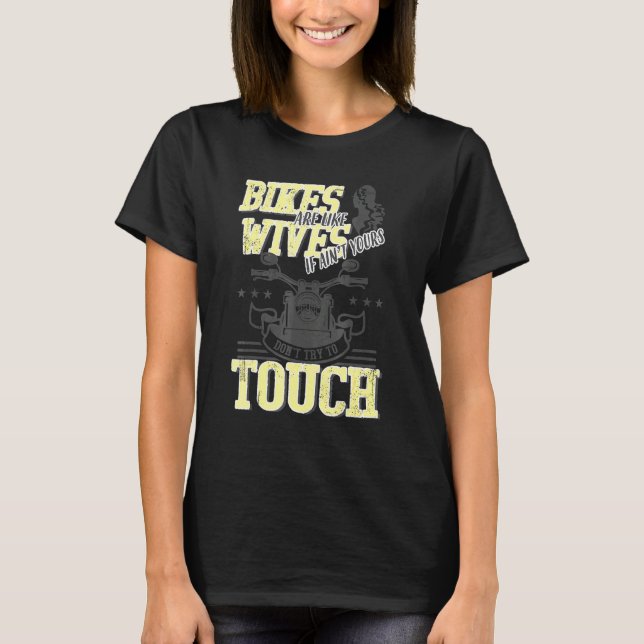 T-shirt Les Vélos Sont Comme Les Femmes Ne Touchent Pas Mo (Devant)