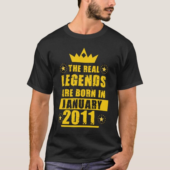 T-shirt Les Véritables Légendes Sont Nées En Janvier 2011  (Devant)