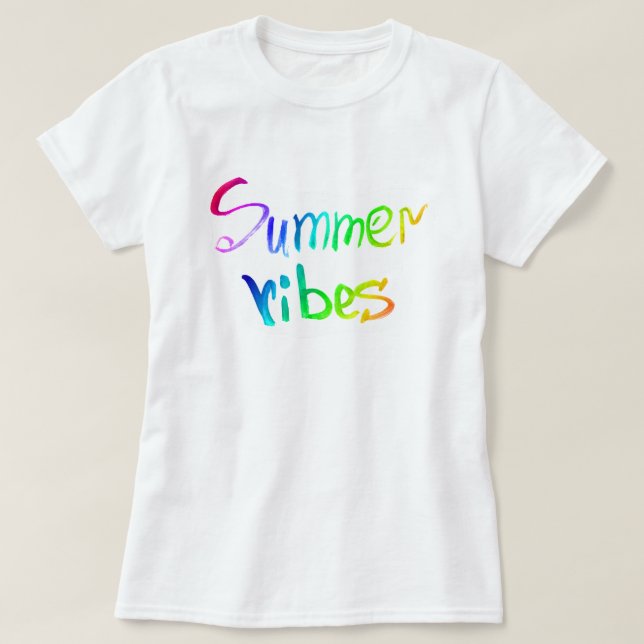 T-shirt Les vibes estivales l'arc-en-ciel (Design devant)