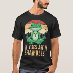T-shirt Les Vibes Sont En Pagaille Rétro Drôle Grenouille