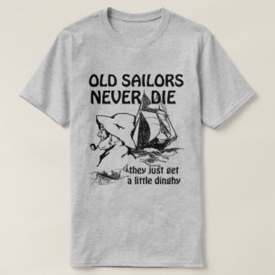 T-shirt Les vieux marins ne meurent jamais Mens Gris de ba