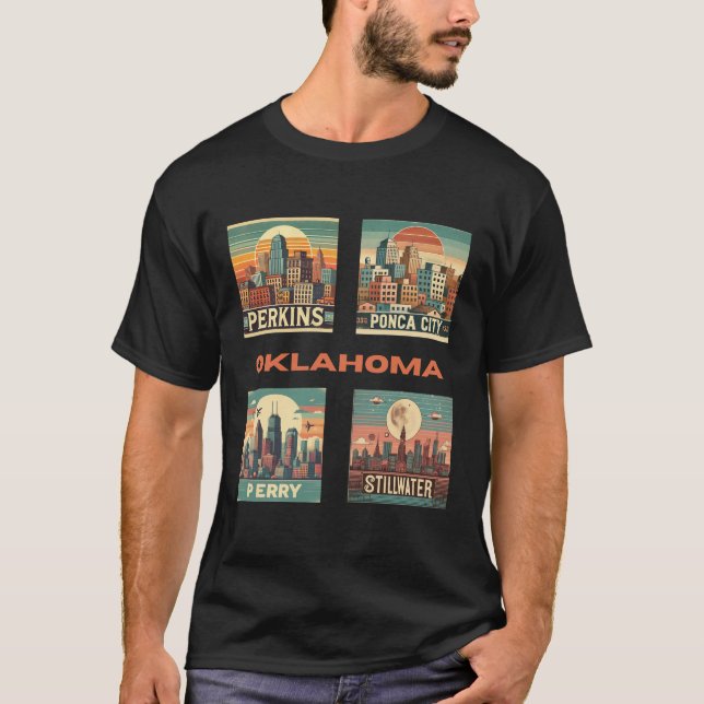 T-shirt Les villes de l'Oklahoma (Devant)