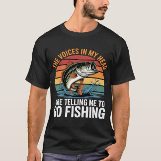 T-shirt Les voix dans ma tête me disent d'aller pêcher