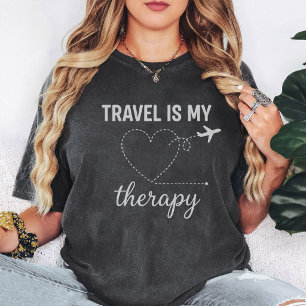 T-shirt Les Voyages sont Ma Thérapie Avion Cœur Wanderlust