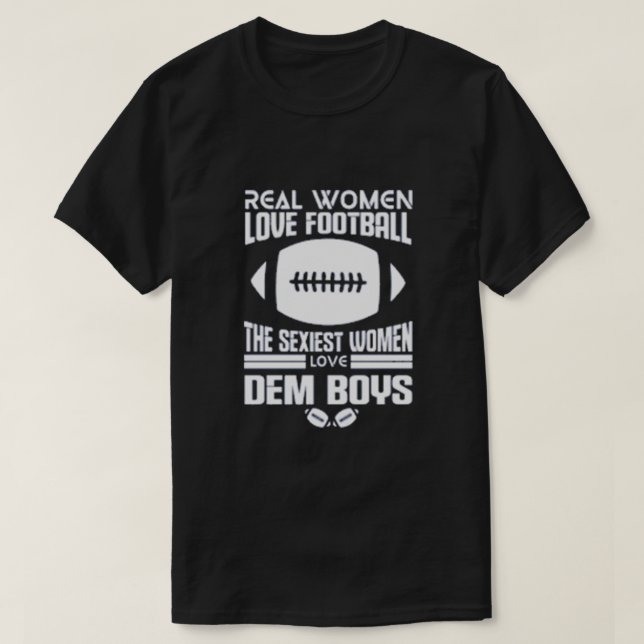 T-shirt Les vraies femmes adorent le football (Design devant)