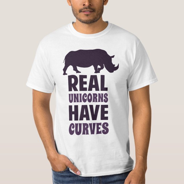 T-shirt Les vraies licornes ont des courbes (Devant)