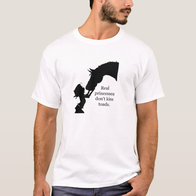 T-shirt les vraies princesses n'embrassent pas des (Devant)