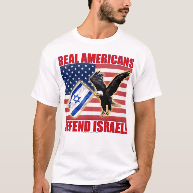 T-shirt Les vrais Américains défendent Israël (Devant)