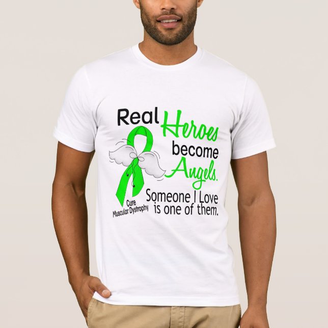 T-shirt Les vrais héros deviennent dystrophie musculaire (Devant)
