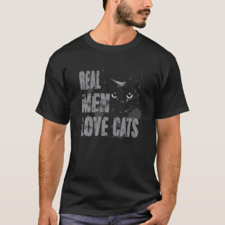 T-shirt Les vrais Hommes Aiment Chats T Chemise Fantastiqu