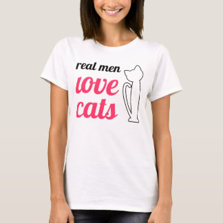 T-shirt Les vrais hommes aiment les chats