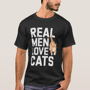 T-shirt Les vrais hommes aiment les chats Amoureux félin m